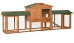 lionto Kaninchenstall, gro&szlig;er Doppelstock-Kleintierstall aus Holz mit Rampe,