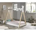 Vipack Tipi Zelt Bett Liegefl&auml;che 70 x 140 cm - Wei&szlig;/Naturbelassen