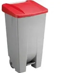 helit M&uuml;lleimer 120,0 l grau, rot - Grau/Rot