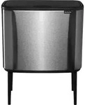 Brabantia M&uuml;lleimer Bo Touch Bin Stahl matt, 3 x 11 L FPP - Schwarz/Silber