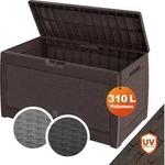 CASARIA&reg; Gartenbox Braun UV-best&auml;ndig 310L Haltegriffe Rollen Terrasse Balkon