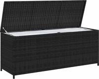 vidaXL Garden-Auflagenbox Schwarz 150x50x60 cm Poly Rattan