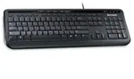 MICROSOFT - Wired USB Keyboard 600 mit Quiet Touch Keys Schwarz - Schwarz