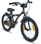 PROMETHEUS Kinderfahrrad 18 Zoll Jungen und M&auml;dchen in Schwarz Matt & Orange mit