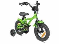 PROMETHEUS Kinder Fahrrad ab 3 Jahre | 12 Zoll Kinderrad mit Stützräder | Grün &