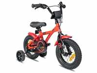 PROMETHEUS Kinder Fahrrad ab 3 Jahre | 12 Zoll Kinderrad mit Stützräder | Rot &