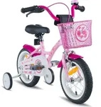 PROMETHEUS Kinderfahrrad 12 Zoll M&auml;dchen in Rosa Lila & Wei&szlig; mit...