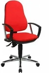 Topstar B&uuml;rostuhl Support&reg; P Deluxe, 8179AG21 rot, chrom Stoff - Rot
