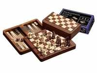 Schach-Backgammon-Dame-Set, magnetisch, Feld 18 mm, Königshöhe 37 mm, Reisespiel