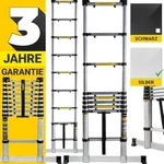 Craftfull Teleskopleiter | Aluleiter - Ausziehleiter - Anlegeleiter -...