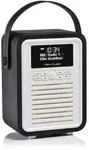 View Quest Retro Mini Radio DAB/DAB+/Bt Inkl. Powerbank, Schwarz - Schwarz/Wei&szlig;