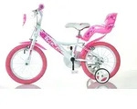 14 Zoll Kinderfahrrad M&auml;dchenfahrrad Dino Bikes 144RN - Wei&szlig;