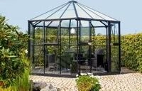 Vitavia Gew&auml;chshaus-Pavillon "Juno 9000" inkl. Stahlfundament schwarz 9,0 m&sup2; 3 mm