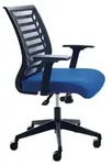 ROCADA B&uuml;rodrehstuhl,schwarze Netzr&uuml;ckenlehne sitzp. blau - Schwarz/Blau