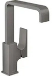 Waschtischmischer Metropol m PO Ablaufgarnitur brushed black chrom Schwenkauslauf mit