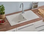 Einbausp&uuml;le K&uuml;chensp&uuml;le Sp&uuml;le Granit Mineralite 78 x 44 Wei&szlig; Respekta Denver -