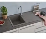 respekta Mineralite Einbausp&uuml;le 1 Becken Houston 80 x 50 cm 80 x 50 cm - Grau