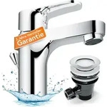 eisl Waschbeckenarmatur CLAUDIO, Waschtischarmatur mit Zugstange, Wasserhahn Bad mit