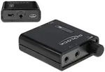 Tragbarer Stereo Kopfh&ouml;rer-Verst&auml;rker mit zwei Ausg&auml;ngen und Bass-Boost Delock -