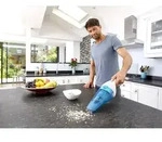 Black & Decker WDC115WA, Trocken&Nass, 540 l/min, Beutellos, Blau, Wei&szlig;, 0,385 l,