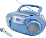 CD-Radiokassettenrekorder mit Mikrofon - Blau