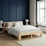 Homestyle4u Holzbett 180x200 Doppelbett mit Lattenrost Natur Kiefer Massivholz -