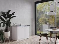 K&uuml;che Minik&uuml;che Singlek&uuml;che K&uuml;chenzeile Pantry Wei&szlig; Levin 100 cm, mit