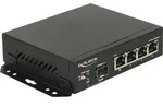 Delock - Switch - 4 x 10/100/1000 + 1 x SFP - Desktop - Schwarz