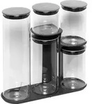 Joseph Joseph Podium Glas Aufbewahrungsbeh&auml;lter - Set - Silber/Transparent