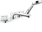 Hansgrohe Axor Urquiola 4-Loch Wannenarmatur Fertigset f&uuml;r Wannenrand Chrom - Silber