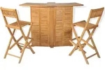 vidaXL 3-tlg. Bistro-Set mit Klappst&uuml;hlen Massivholz Teak - Braun