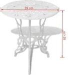vidaXL 3-tlg. Bistro-Set Aluminiumguss Wei&szlig; - Wei&szlig;