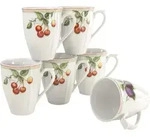 CreaTable, 17033, Flora Orchard, Kaffeebecher 6-tlg, Porzellan - Bunt
