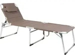 XXL Sonnenliege Dreibeinliege Gartenliege Taupe gepolstert - Beige/Taupe