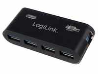 LogiLink USB 3.0 Hub Super Speed mit Netzteil 4 Port schwarz