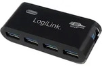 LogiLink USB 3.0-Hub 4-Port schwarz m. Netzeil - Schwarz