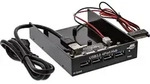 InLine USB 3.0 Hub, 4-fach f&uuml;r den 8,89cm (3,5") Schacht, schwarz, Schwarz, 100 mm,