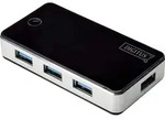 DIGITUS USB 3.0 Hub 4-port schwarz/silber DA-70231 - Schwarz/Silber