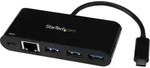 StarTech.com 3 Port USB 3.0 Hub mit Gigabit Ethernet und Stromversorgung - USB-C -