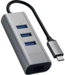 Satechi Type-C 2-in-1 3 Port USB 3.0 Hub & Ethernet Space Grau USB-C - Grau
