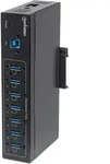 MANHATTAN 7-Port USB3.0 Hub Industrieanwendungen - Schwarz