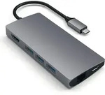 Satechi Multi-Port Adapter V2 Dock st., USB 3.2 Gen 1 (3.1 Gen 1) Type-C, Grau,