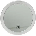 Spiegel mit 2 Saugn&auml;pfen - Kunststoff, Vergr&ouml;&szlig;erung 7-fach, &Oslash; 15 cm - Silber