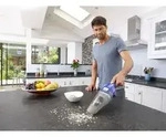 Black & Decker NVC115WA, Trocken, Filterung, 630 l/min, Beutellos, Blau, Grau, 0,385