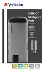 Verbatim USB-C Multiport Hub USB 3.0 HDMI Ethernet SD/microSD - Schwarz/Silber