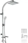tectake&reg; Aluminium Regenduschsystem Chrom-Optik Antikalktechnik - Grau