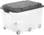 Rollbox mit Deckel 57 l ROLLER 6, Farbe:Anthrazit - Grau/Transparent