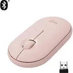 Logitech Pebble M350, Beidh&auml;ndig, Optisch, RF Wireless + Bluetooth, 1000 DPI, Pink -
