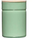 Riess Vorratsdose 565ml Emaille mit Holzdeckel gr&uuml;n - Gr&uuml;n/Beige