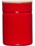 Riess Vorratsdose mit Eschenholzdeckel &Oslash;8cm 0,49L Tomato Emaille - Rot
